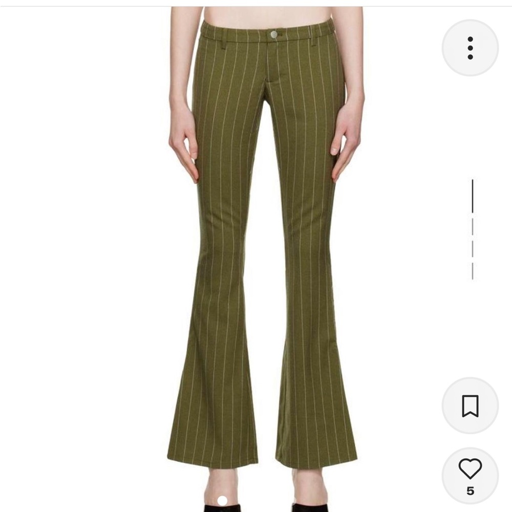 Miaou Thea pant in olive pinstripe